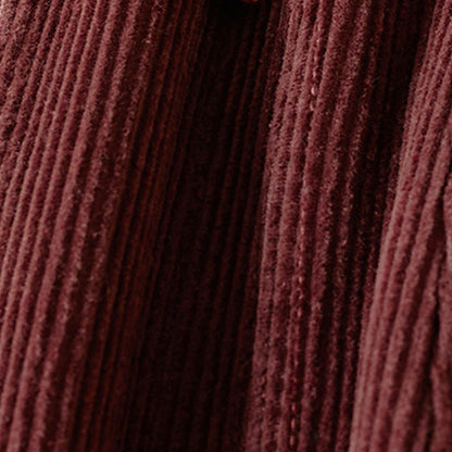 Calira Color Contrast Corduroy Cotton Women's Thermal Fleece-Lined Harem Pants With Pockets