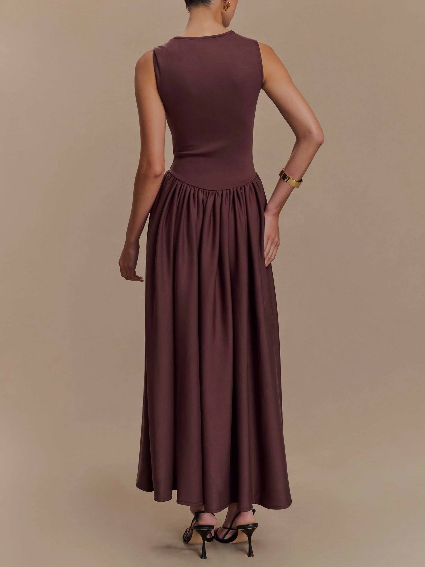 Minimalist Retro Square Neck Dress